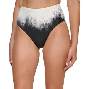 Calvin Klein Printed High Waist Bikini Bottoms Swimsuit Black